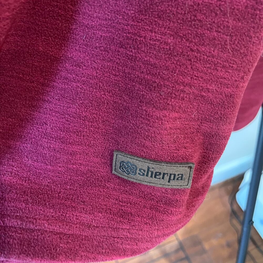 Sherpa Adventure Gear Cowl Neck Pullover Hoodie Red Pink Small Fleece Nepal - Picture 5 of 11
